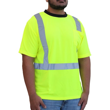 Class 2, Hi-Viz Green T-shirt, Size: 2XL